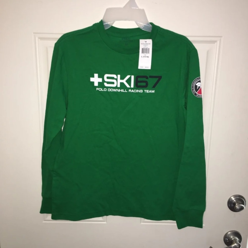 NWT Polo longsleeve TShirt sz L 14-16
Green